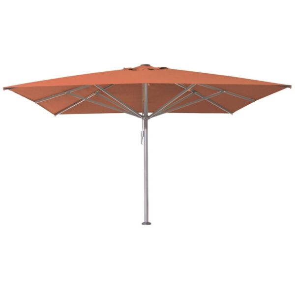 Parasol droit 400x400 Lina orange en aluminium pour terrasse extérieure