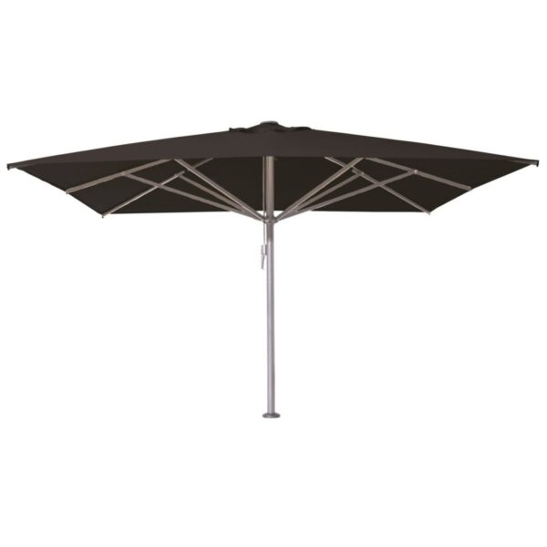 Parasol droit 400x400 Lina noir en aluminium avec toile polyester pour terrasse extérieure