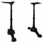 Pied de table Paris x2 noir en fonte avec base 2 pieds et fixation en croix pour plateau rectangulaire jusqu’à 160x80 cm