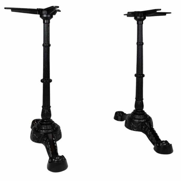Pied de table Paris x2 en fonte avec base 2 pieds et fixation en croix pour plateau rectangulaire jusqu’à 160x80 cm