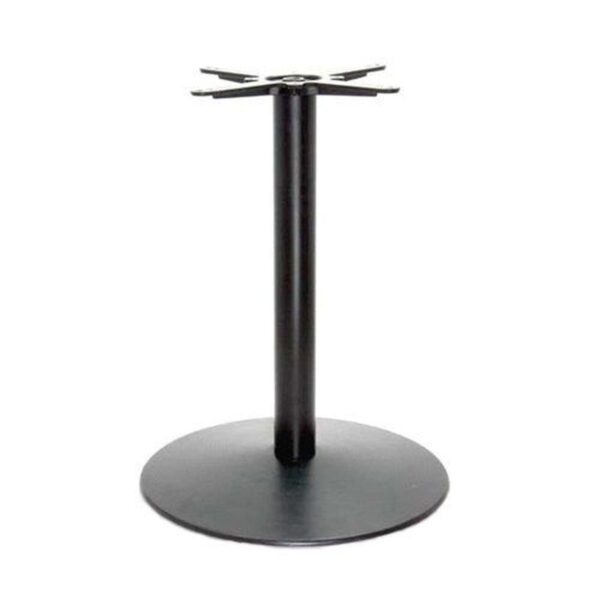 Pied de table Ashton Noir en métal avec base ronde Ø55 et fixation en croix pour plateau jusqu’à Ø110 cm