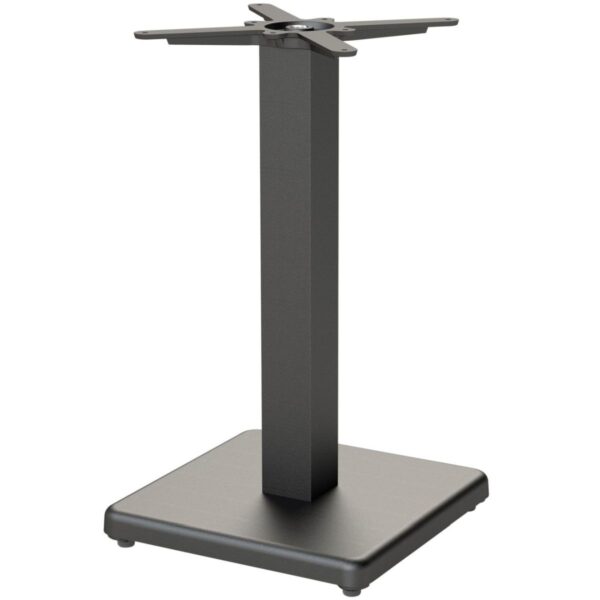 Pied de table ATLAS noir en fonte avec base carrée, piètement central pour table de restaurant et mobilier CHR intérieur
