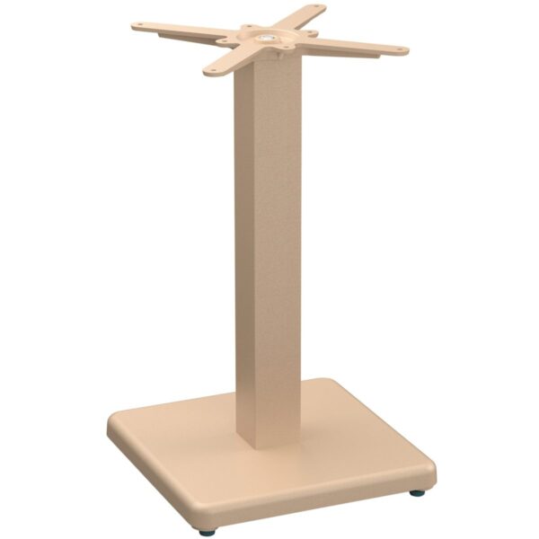 Pied de table ATLAS beige en fonte avec base carrée, piètement central pour table de restaurant et mobilier CHR intérieur