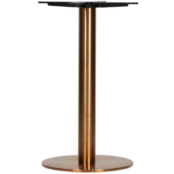 Pied de table Calton Or en acier finition or rose avec base ronde pour plateau jusqu’à 80x80 cm