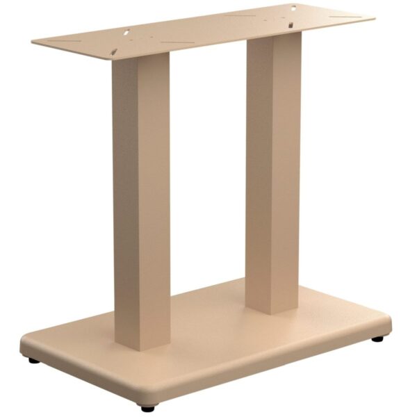 Pied de table double Atlas beige en fonte pour table de restaurant professionnelle