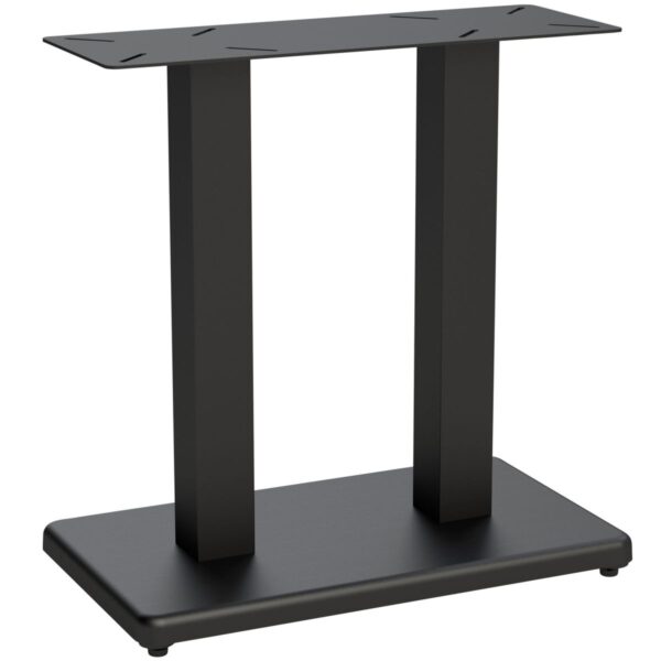 Pied de table double Atlas noir en fonte pour table de restaurant professionnelle
