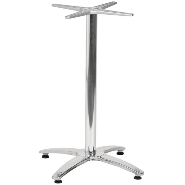 Pied de table bar MILAN en aluminium noir pour table extérieure haute de restaurant, piètement bar pour mobilier CHR