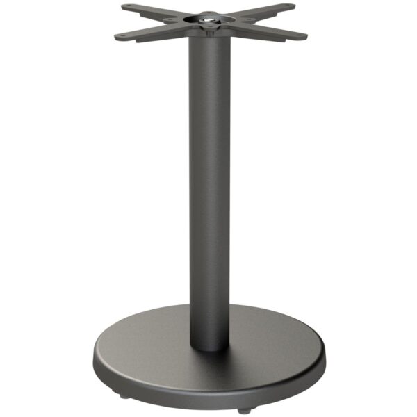 Pied de table ORION noir en fonte avec base ronde, piètement central pour table de restaurant et mobilier CHR intérieur