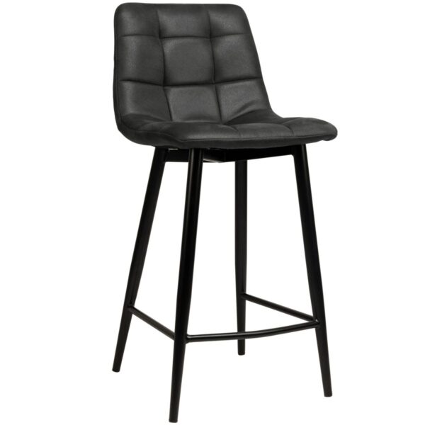Tabouret de bar Laura H65 avec assise tapissée en microfibre et piètement métal pour bars et restaurants