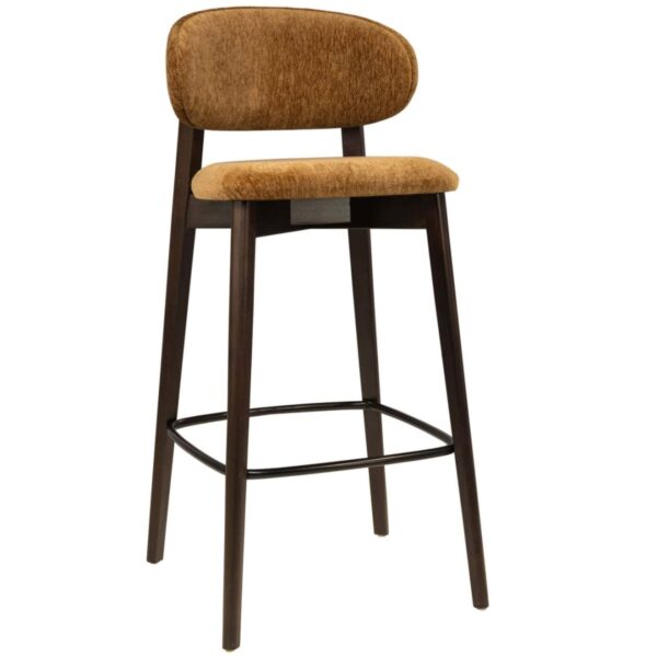 Tabouret de bar Adèle cognac bois de hêtre mobilier bar restaurant