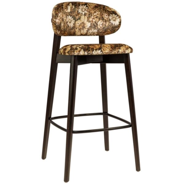 Tabouret de bar Adèle imprimé fleurs bois de hêtre mobilier restaurant