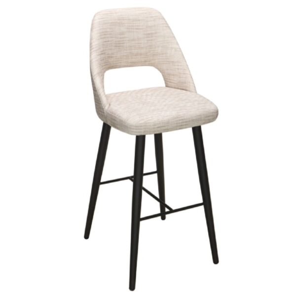 Tabouret de bar Argane PU avec structure acier noir disponible en plusieurs coloris
