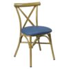 Bambou avec assise PU azur