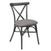 Noir avec assise tapissée grise