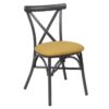 Noire avec assise PU moutarde