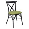 Noir avec assise PU verte