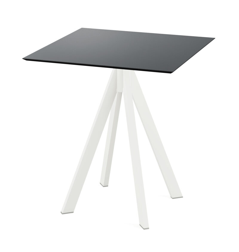 Infinity - Table de bistrot 70 × 70 cm Noir - Piètement blanc