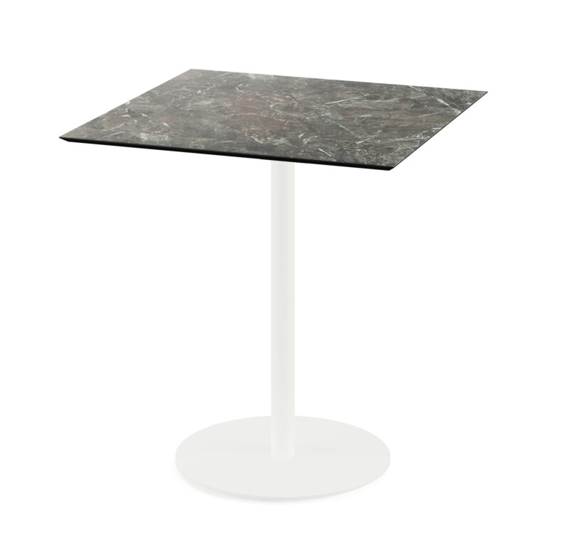 Urban - Table de bistrot 70 × 70 cm Galaxy Marble - Piètement blanc