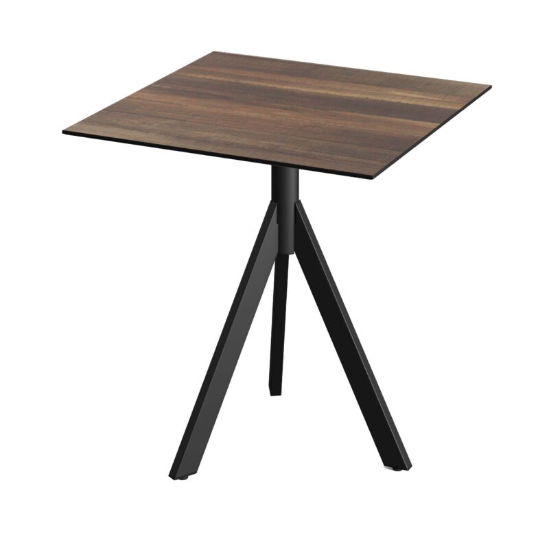 Infinity Tripod - Table de bistrot 70 × 70 cm Tropical Wood
