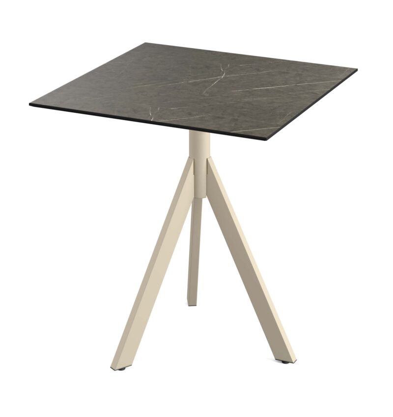 Infinity Tripod - Table de bistrot 70 × 70 cm Midnight Marble - Piètement sable