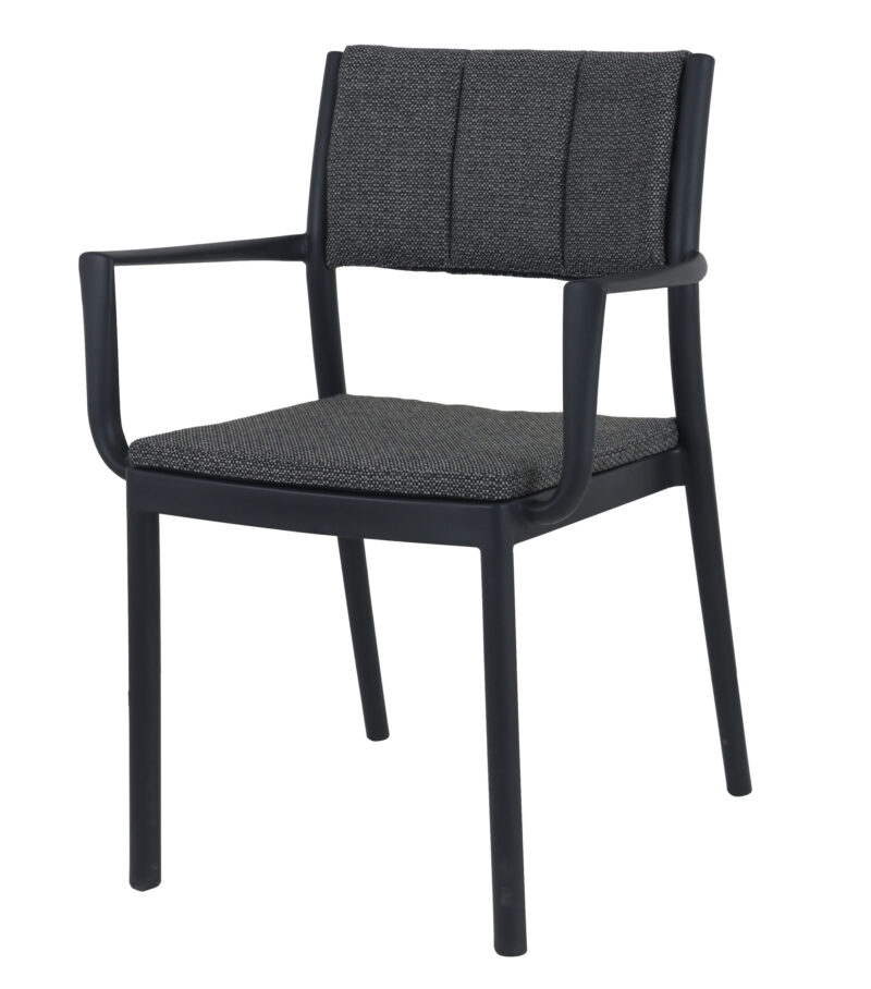 Rocco - Fauteuil Noir en polypropylène avec coussin