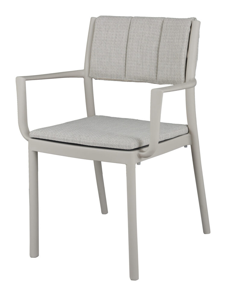 Rocco - Fauteuil Sable structure et sa coque en polypropylène, avec coussin.
