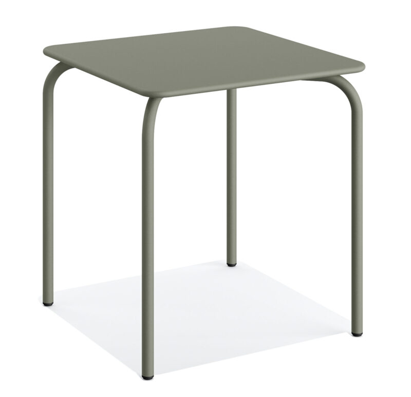 Olly - Table de terrasse carrée Vert pour les professionnels du CHR.