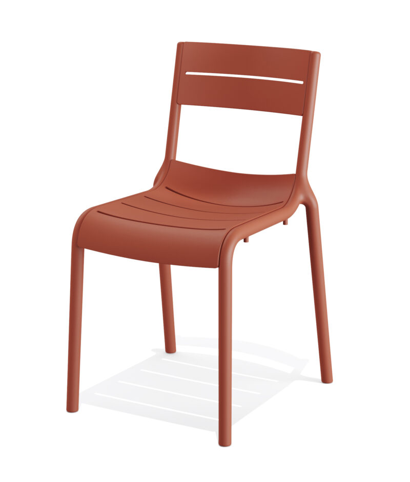 Calor - Chaise terracotta en polypropylène renforcé de fibres de verre