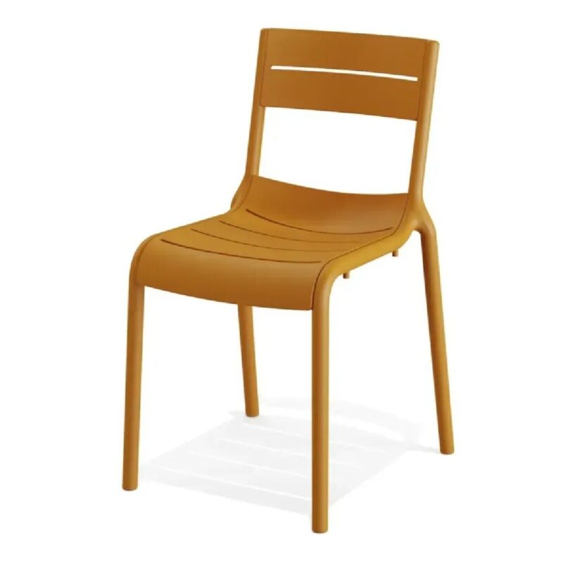 Calor - Chaise jaune en polypropylène renforcé de fibres, empilable jusqu'à 28 chaises.