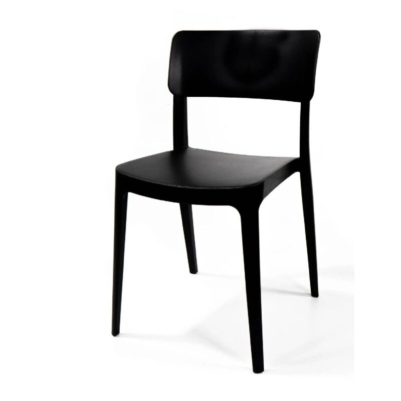 Wing - Chaise noire en polypropylène renforcé de fibres de verre.