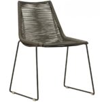 Chaise de terrasse Judith Anthracite en corde tressée et structure acier pour restaurant et hôtel